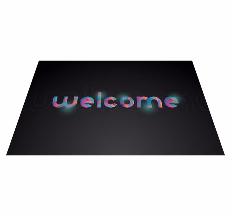 Tapis vinyle entrée texte de bienvenue coloré - TenStickers