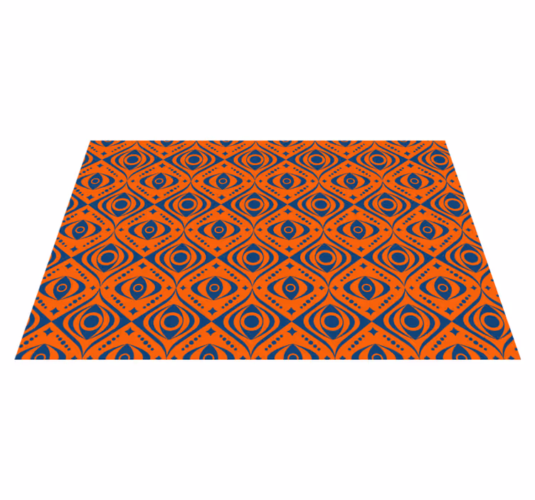 Tapis vinyle géométrique motif yeux - TenStickers