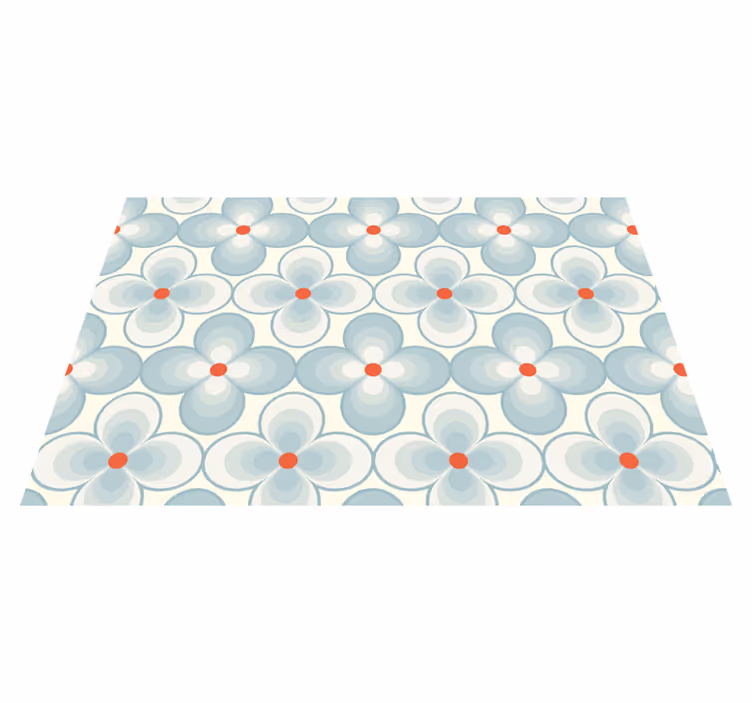 Tapis vinyle fleurs design géométrique - TenStickers