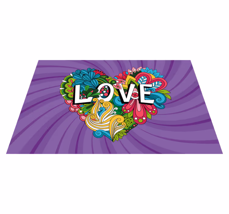 Tapis vinyle citation illustration d'amour coloré - TenStickers