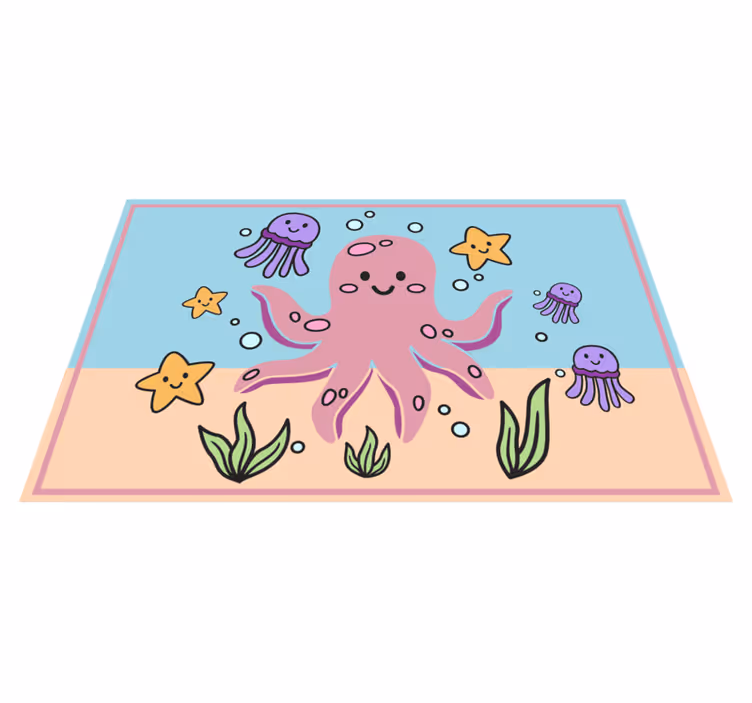 Tapis vinyle pour enfants illustration amis de l'océan - TenStickers