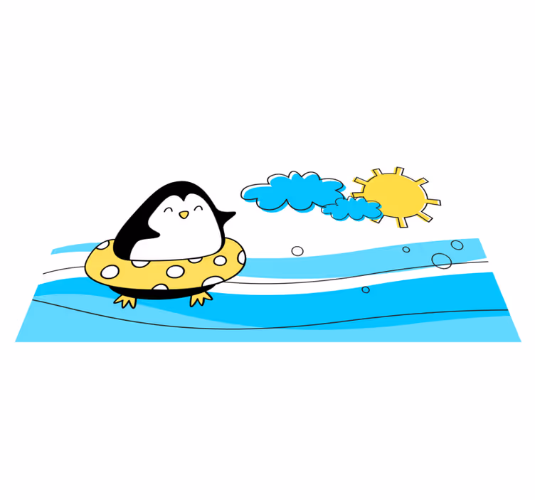 Tapis vinyle pour enfants illustration ludique de pingouin - TenStickers