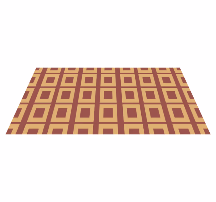 Tapis vinyle géométrique carrés couleurs chaudes - TenStickers
