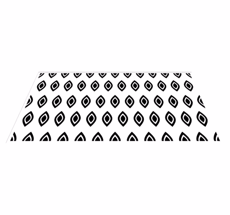 Tapis vinyle géométrique motif yeux noir et blanc - TenStickers