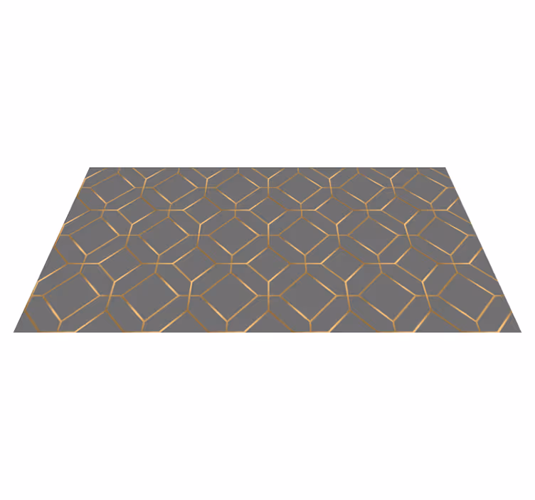Tapis vinyle geometrique Gris géométrique et doré - TenStickers