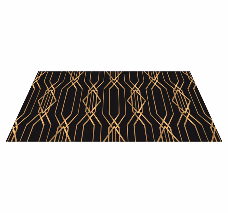 Tapis vinyle geometrique Géométrique noir et doré - TenStickers
