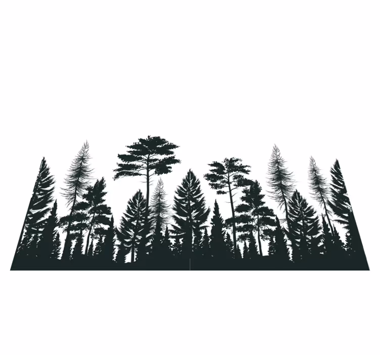 Tapis vinyle nature silhouette de forêt  - TenStickers