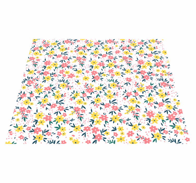 Tapis vinyle fleurs et plantes toile florale de printemps - TenStickers
