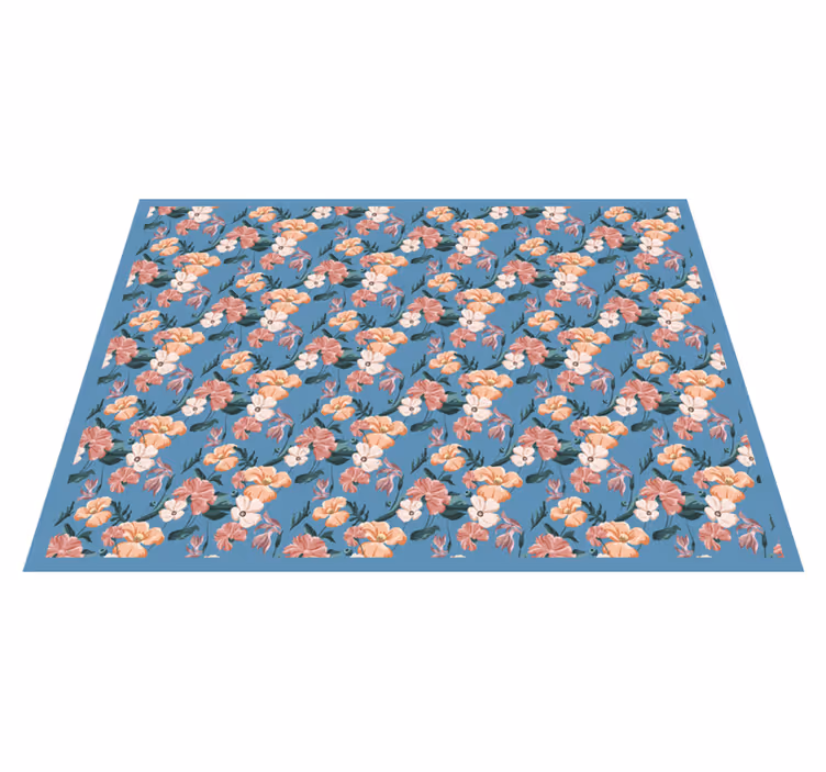 Tapis vinyle fleurs et plantes motif de floraison florale - TenStickers