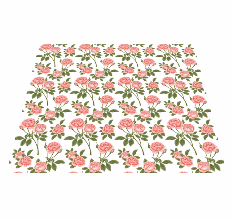 Tapis vinyle fleurs et plantes motif de rose botanique - TenStickers