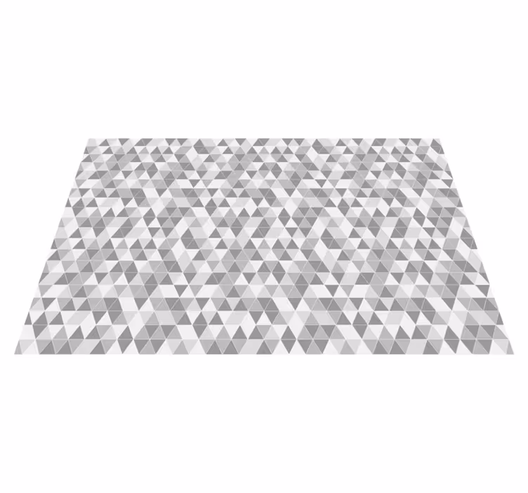 Tapis vinyle géométrique motif triangulaire gris - TenStickers