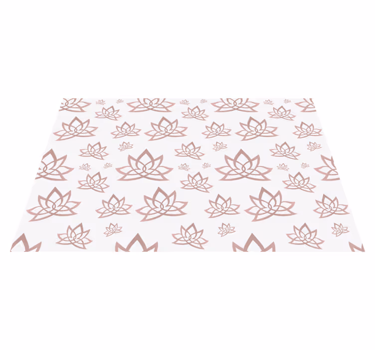 Tapis vinyle mandala motif fleurs de lotus - TenStickers