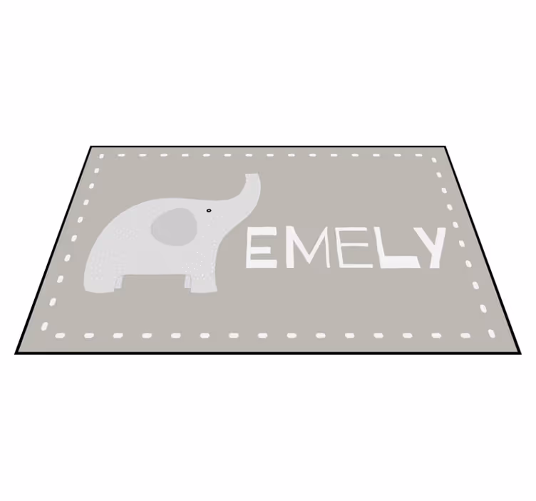 Tapis vinyle enfant éléphant nom personnalisable - TenStickers