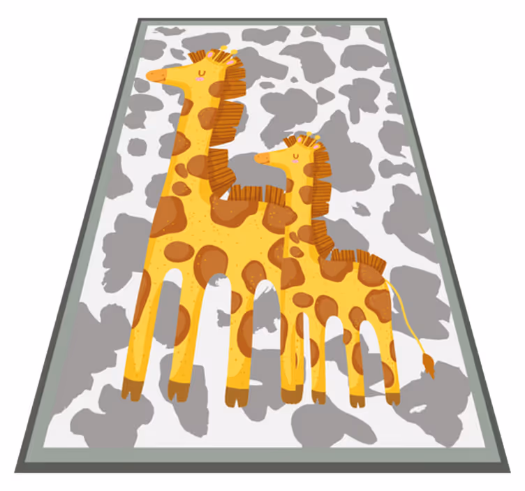 Tapis vinyle pour enfants motif famille girafe - TenStickers