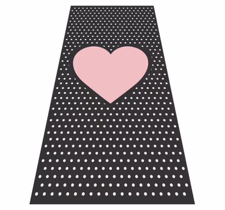 Tapis vinyle motif à pois avec cœur - TenStickers