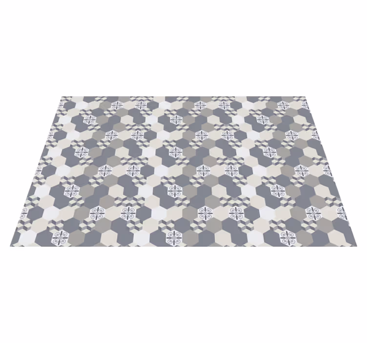 Tapis vinyle carreaux de ciment tuile géométrique - TenStickers
