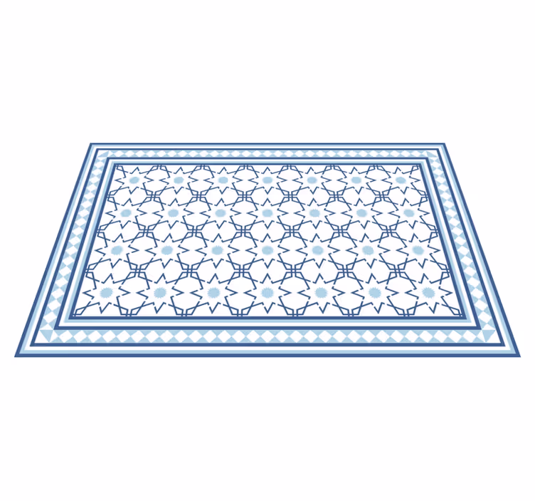 Tapis vinyle carreaux de ciment motif géométrique carrelé - TenStickers