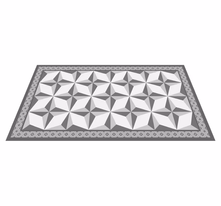 Tapis vinyle géométrique illusion tons gris - TenStickers