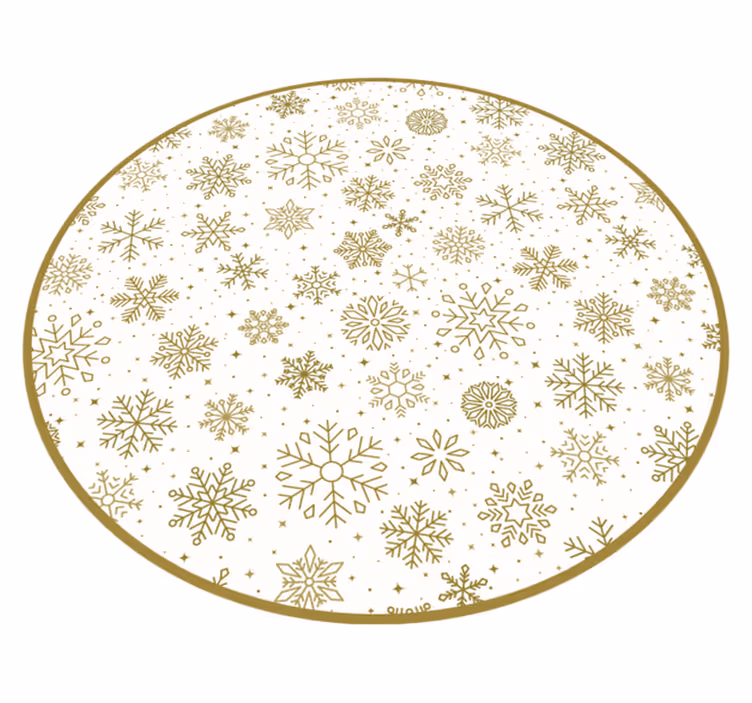 Tapis vinyle couloir Flocons de neige dorés - TenStickers