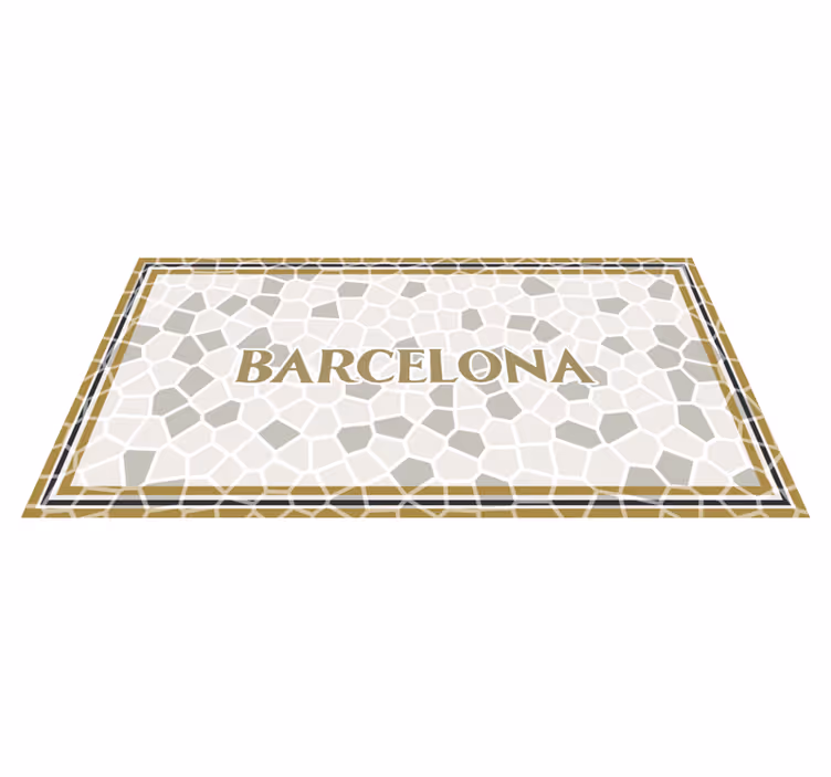 Tapis mosaique vinyle motif géométrique de barcelone - TenStickers