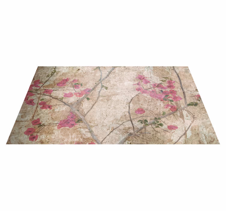 Tapis vinyle fleurs et plantes motif branches fleuries - TenStickers