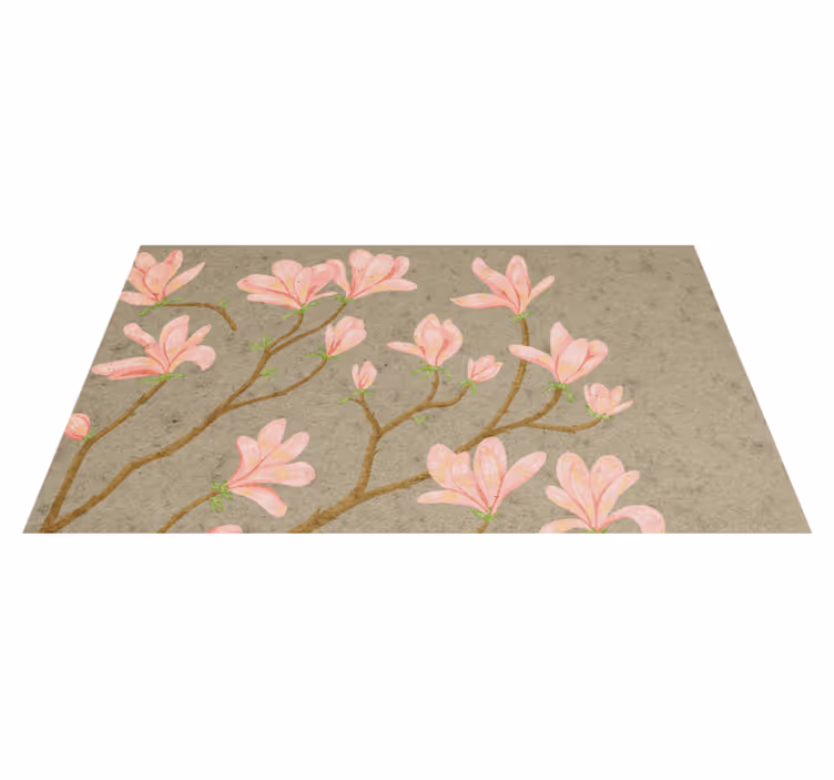 Tapis vinyle retro Magnolia de style vintage - TenStickers