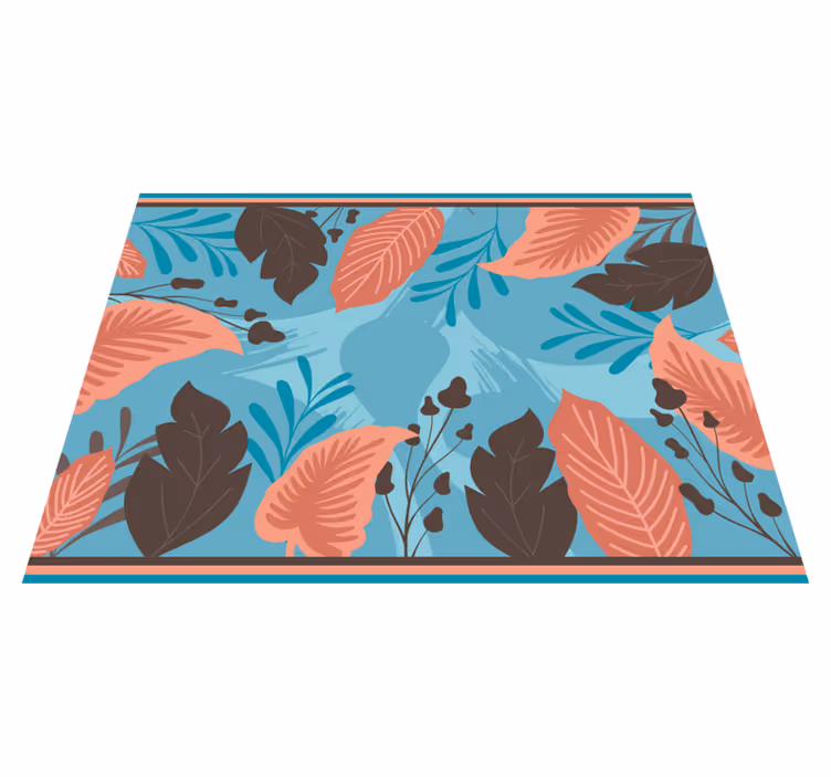 Tapis vinyle fleurs et plantes motifs de feuilles botaniques - TenStickers