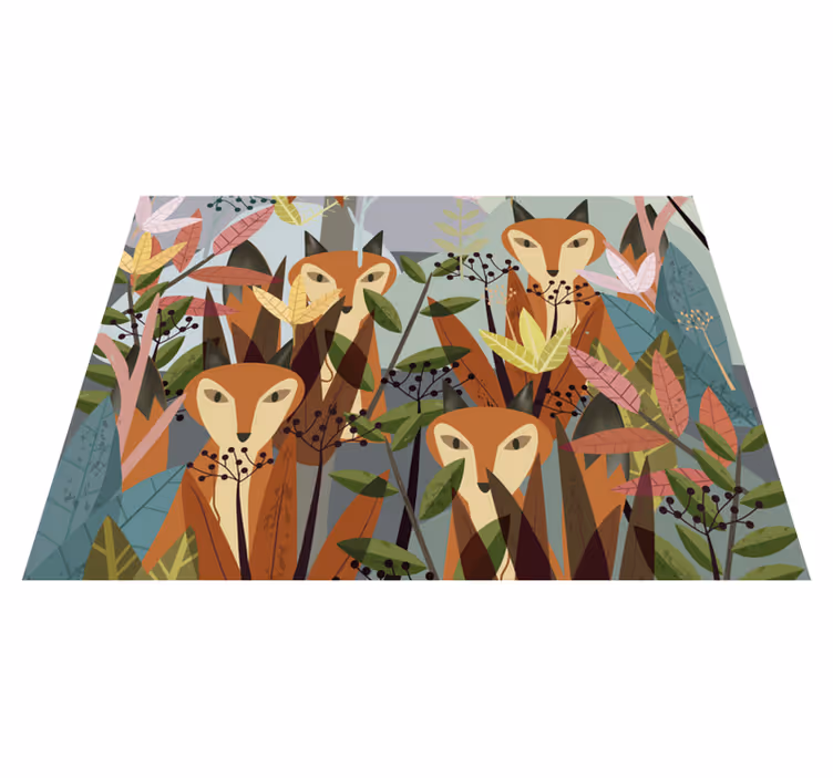 Tapis vinyle les animaux jungle vous observent - TenStickers