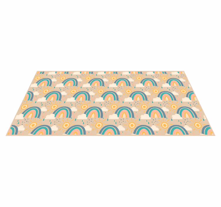 Tapis vinyle pour enfants motif arc-en-ciel joyeux - TenStickers