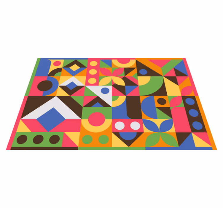 Tapis vinyle salon Style abstrait coloré - TenStickers