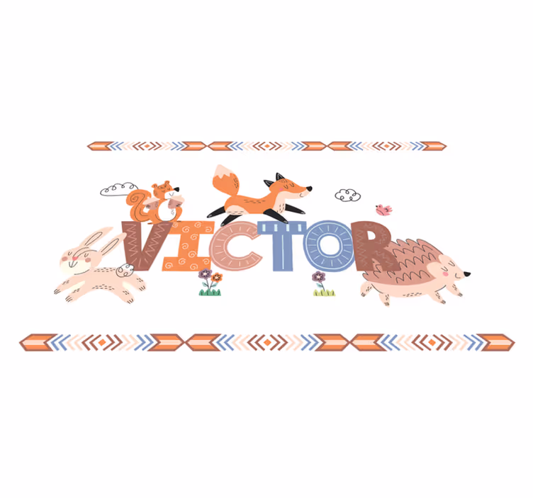 Tapis vinyle personnalisable animaux sauvages style indien - TenStickers