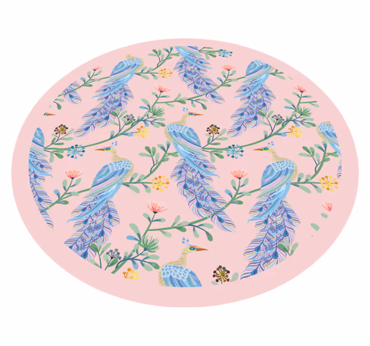 Tapis vinyle fleurs et plantes végétaux à plumes - TenStickers