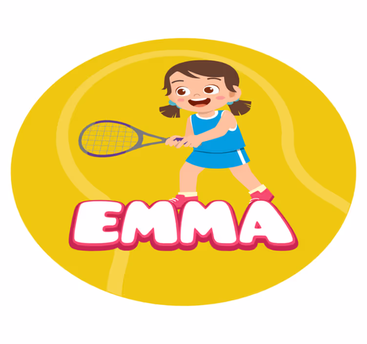 Tapis vinyle avec nom tennis personnalisé - TenStickers