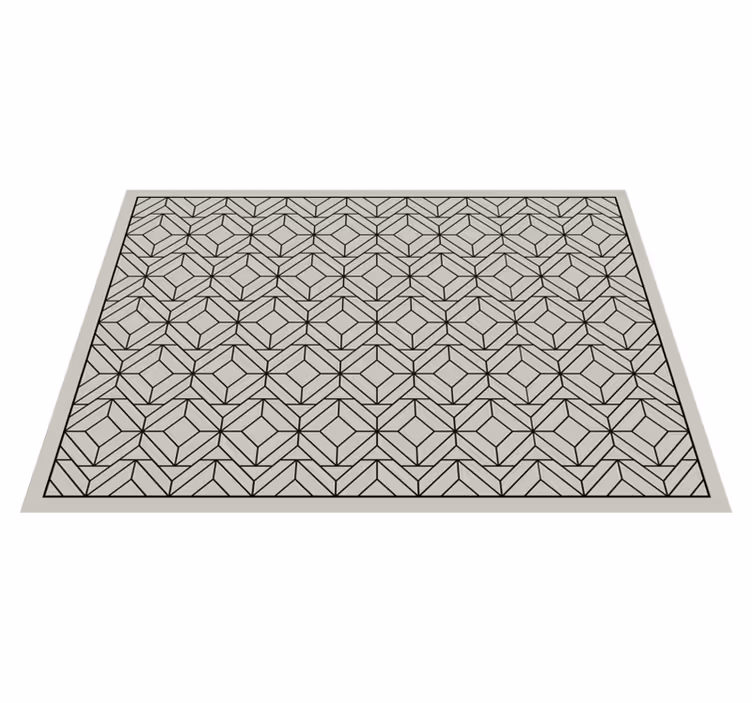 Tapis vinyle salle de bain motif géométrique - TenStickers