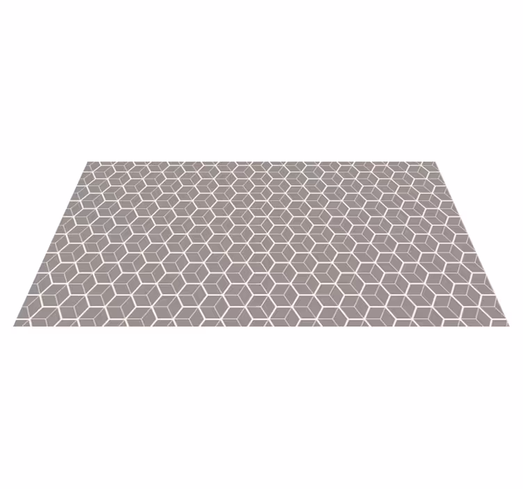 Tapis vinyle géométrique hexagones sur fond gris - TenStickers