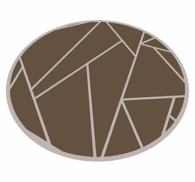 Tapis vinyle marron cercle de motif géométrique - TenStickers