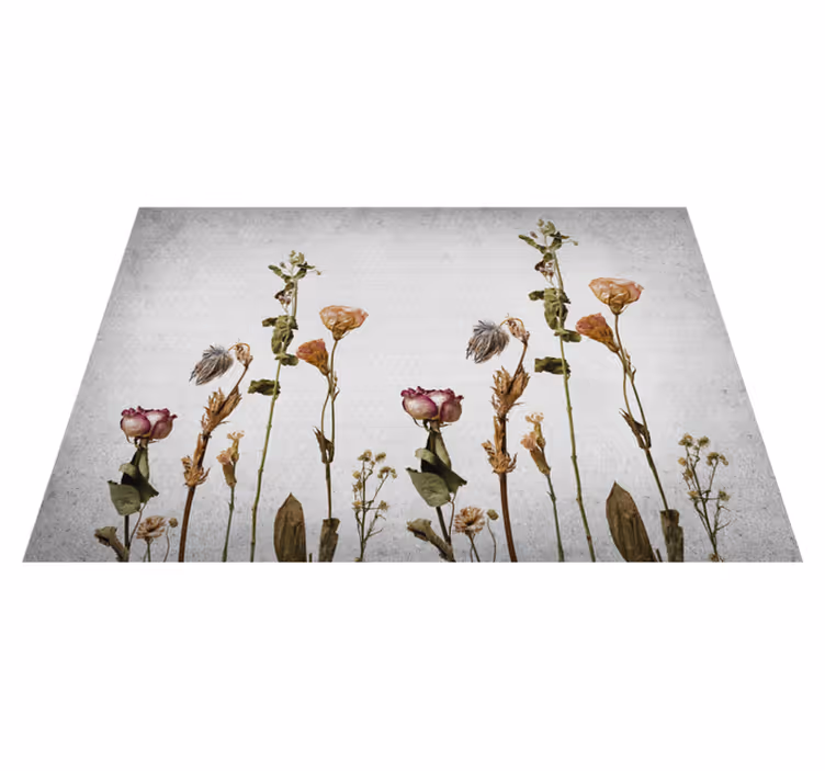 Tapis vinyle fleurs et plantes imagerie botanique - TenStickers
