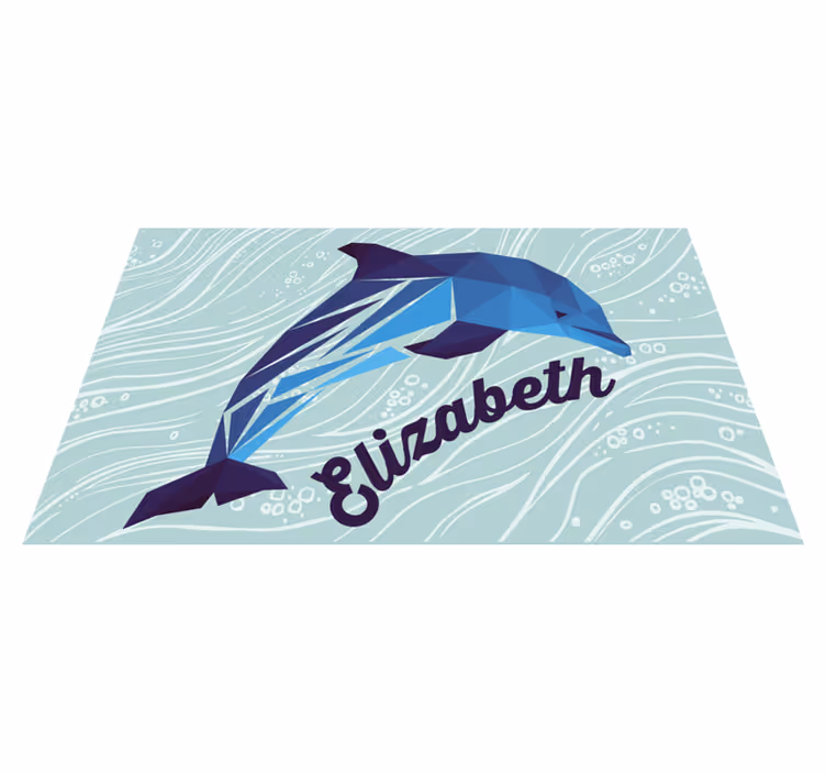 Tapis vinyle avec nom dauphin personnalisé - TenStickers