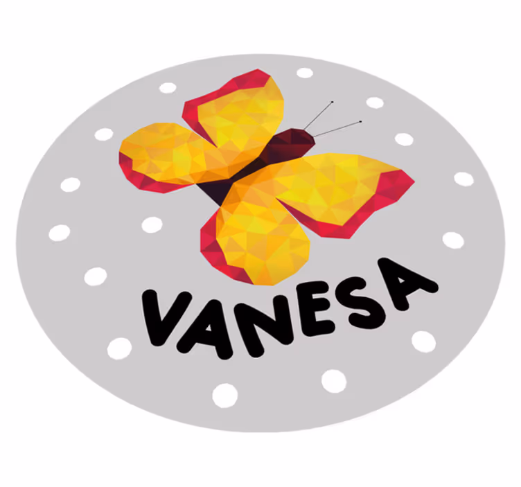 Tapis vinyle avec nom papillon personnalisé - TenStickers