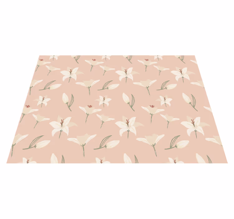 Tapis vinyle fleurs et plantes élégance pastel florale - TenStickers