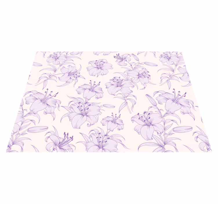 Tapis vinyle fleurs et plantes motif floral lilas - TenStickers