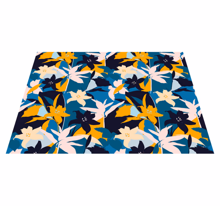 Tapis vinyle fleurs et plantes motif floral - TenStickers
