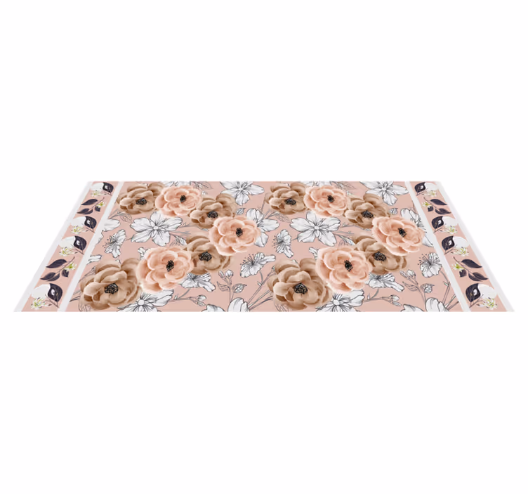 Tapis vinyle fleurs et plantes élégance botanique florale - TenStickers
