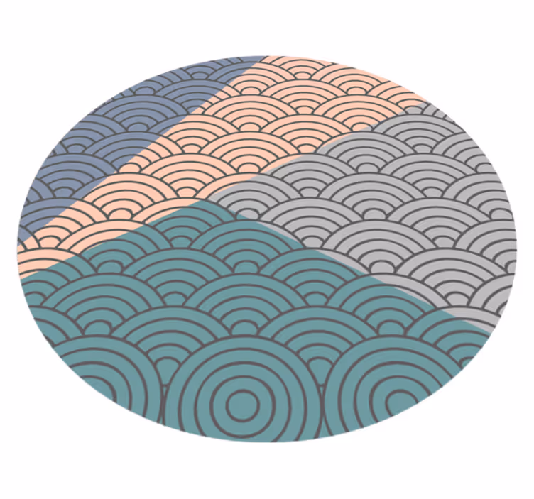 Tapis vinyle géométrique motif de vagues festonnées - TenStickers