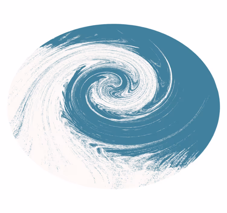 Tapis vinyle rond résumé bleu tourbillonnant - TenStickers