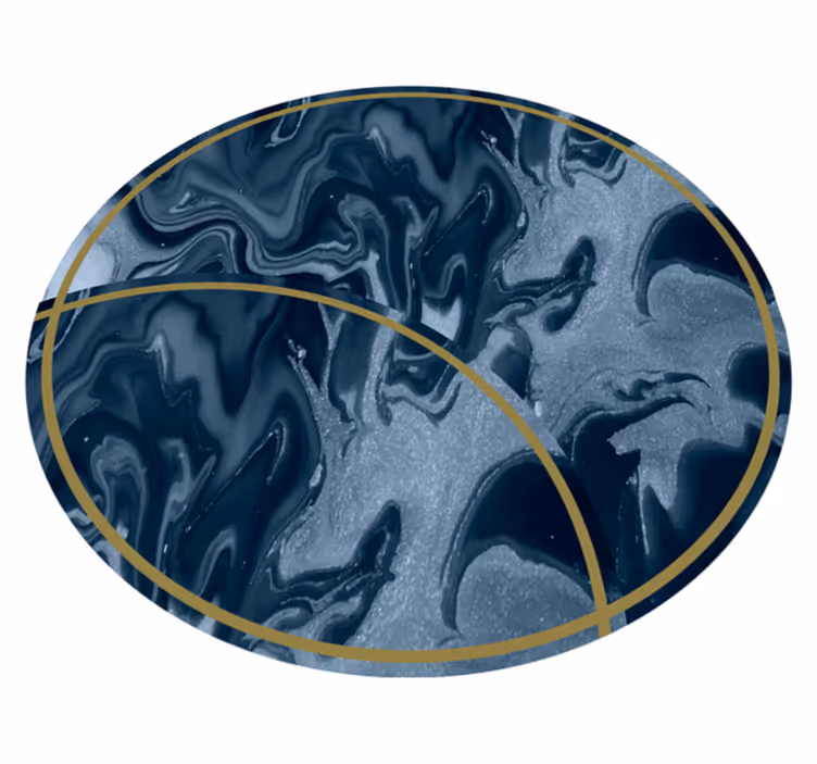 Tapis vinyle salon design bleu abstrait marbre - TenStickers