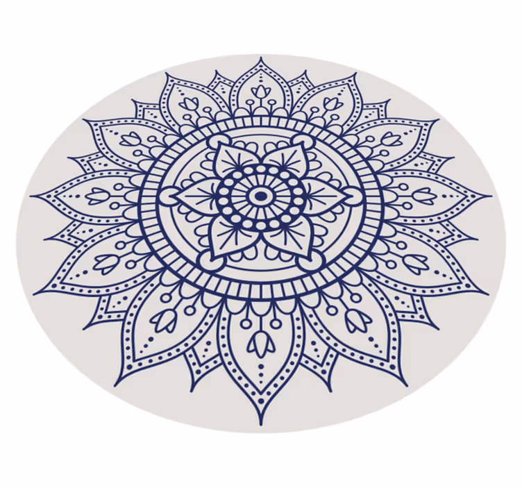 Tapis vinyle salon décoration de sol mandala circulaire - TenStickers