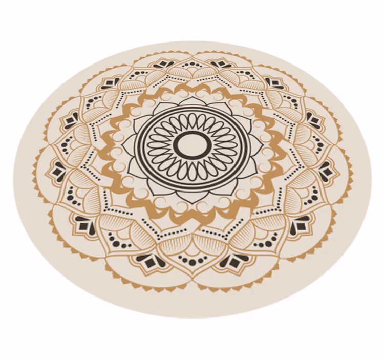 Tapis vinyle mandala beige - TenStickers