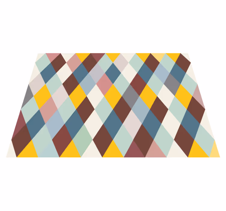 Tapis vinyle geometrique Diamant multicolore pastel géométrique - TenStickers