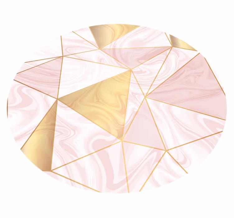 Tapis vinyle salon triangles roses et gris - TenStickers